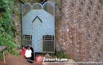 Actual entry of Edakkal cave - Abhilash, Joby